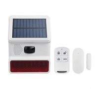 Desiumite Système d'alarme solaire sans fil 433 MHz avec lumière clignotante LED et design étanche pour la sécurité de la maison (A)