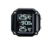 Desiumite Système de surveillance de la pression des pneus de moto, affichage numérique sans fil, deux capteurs externes, détection de pression et de température en temps réel, charge magnétique