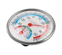Desiumite Thermomètre hygromètre analogique pour contrôle de la température intérieure et de l'humidité avec double échelle °C et %, plage de -30 à 50 °C, 20-90 % pour RH, ABS blanc
