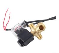 Desiumite Valve solénoïde silencieuse sans huile et clapet anti-retour pour compresseur d'air, accessoire de contrôle d'échappement en fonte d'aluminium, filetage de 9,5 mm (B)