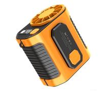 Desiumite Ventilateur portable à suspendre à la taille avec batterie rechargeable de 3600 mAh, résistant aux hautes températures, dispositif de refroidissement mains libres avec paramètres de vitesse