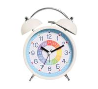 Desk Alarm Clock For Students Alarm Clock Battery Operated For Office Workers Lightweight Portable Design Snooze Function Extra Loud Portable Silent Wake Up Extended Battery Life Compact Design(White_