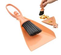 Desk Broom Dustpan Set - 20cm Compact Countertop Cleaning Brush Kit, Mini Portable Sweeping Tool Duo | Convenient Accessory for Classroom Bedroom Vanity Living Room Office Tables