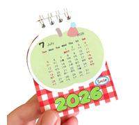 Desk Calendar - Standing Monthly Planner Cute Fruit Design for Easy Organization, Durable Paper with Clear Layout, Tabletop Calendars for Home Office School Dorm, 3.86 Inch