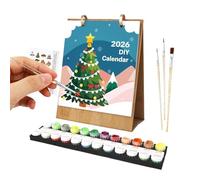 Desk Calendars, 2026 Paintable Calendar Desk, Creative Art Supplies Planner with Coloring Pages, Ideal for Teacher School Classroom Teens Kids Kitchen Home Family Use