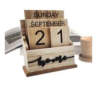 Desk Calendars - Blocs de date décoratifs, calendrier rustique, multi-usage, multi-usages, calendrier perpétuel, calendrier décoratif pour salle de séjour, décoration de bureau