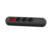 Desk Clamp Power Strip Smart USB Charge with 3 AC Outlets 2 USB Ports 2M Extension Cord for Office and Kitchen EU Plug