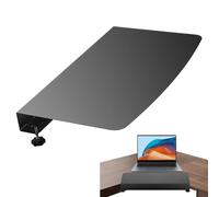 Desk Corner Extender - Stainless Steel 17x10in | Clamp-On Desk Attachment And Organizer Holder | Extension For L-Shaped Table Corner Monitor Computer Dorm College Home Use