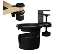 Desk Cup Holder, Adjustable Coffee Cup Holder, Anti-Spill Cup Holder, 360 Degree Rotating Holder, Desk Clamp Cup Holder, Anti-Fall Desk Accessory, Cup Holder for Desk, Table Edge Cup Holder, Adjustabl