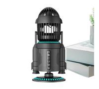 Desk Fan - 16x14.8x32.5cm Rocket Fan | Desktop TurbineFan - Silent Powerful Airflow Dual-Drive Mist 5000RPM 90° Oscillation 360° Rotation RGB LED | ABS POM | Office Bedroom Gaming Outdoor