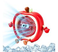 Desk Fan 3 Speeds Cute Mini Powerful Phone Fruit Design In Red Stand Device