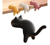 Desk Hook, Table Clamp Cat Design, Removable 4 Piece Clip Set, 3.38×1.30×1.97 Inches Features Strong Grip and Cute Shape, for Kitchen Cable Purse Backpack Closet Bathroom Classroom