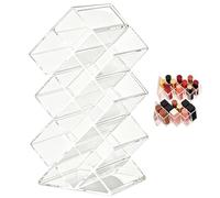 Desk Lipstick Organizer - Space Saving 10 Slot Acrylic Cosmetic Storage Rack for Lipstick Lip Gloss Lip Balm Eyebrow Pencils, Clear Desktop Makeup Organizer Case