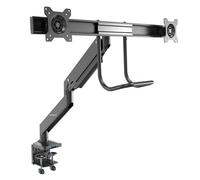 Desk Mount Dual Monitor Arm Synced Height Heavy Duty