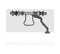 Desk Mount Dual Monitor Arm w/ Crossbar, Up To 27" Displays - Kit de montage - articulant, ressort mécanique - pour 2 écrans LCD - acier, plastique -