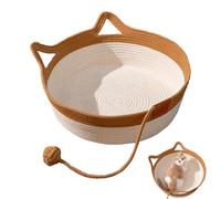 Desk Nest Cat BED - Elevated Desk Nest Cats Lits | Coussin de bureau pour animaux de compagnie en bois | Tissu à la main et résistant aux rayures | Coussin pour animaux de compagnie en coton respirant