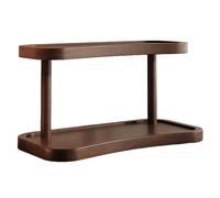 Desk Organizer, Wooden Cosmetics and Perfume Display Stand, 2-tier Cologne Storage Rack, Multi-Purpose Shelf for Dressing/Tea Table(L)