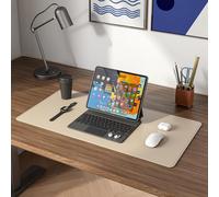 Desk Pad Non-Slip PU Leather Desk Pad Laptop Desk Pad 23.6"" x 13.8"" Large Mouse Pad and Waterproof Writing Pad for Office and Home (Beige)