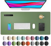 Desk Pad,PU Leather Desk Pad,Mouse Pad,Non-Slip Desk Protector,Waterproof Office Writing Pad for Office and Home (80x40cm,Olive Green)