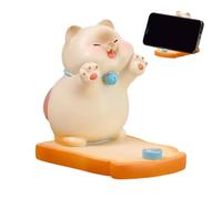 Desk Phone Holder - Cat Figurine Stand, Cute Smartphone Stand | Cat Desk Ornament for Home, Living Room, Study, Video Calls, Meetings, Work, Media Viewing, Reading, Tablet Stands