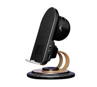 Desk Phone Stand, Anti Slip Phone Cradle, Charging Speaker Holder, Tabletop Cellphone Mount with Built In Speaker and Charging Slot for Women Men Adults Teens Traveling Camping Home Living Room