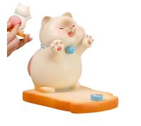 Desk Phone Stand - Cat Figurine Desktop Decor, Mobile Phones Holder, Cute & Functional Resin Design, Stylish Home & Office Accessory, Cat Phone Holder for Living Room, Bedroom, Study, Video Call