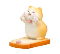Desk Phone Stand - Cat Figurine Tablet Accessories, Smartphone Holder | Decorative Animal Cellphone Display Stand, Cute Universal Device Mount For Living Room Bedroom Office Reading Video Calls