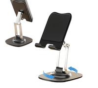 Desk Phone Stand - Foldable Aluminum Alloy Holder, 360° Rotatable Cradle, Anti-Slip Base, Strong Stability, Portable Viewing Mount | Mobile Holder For Desk, Office, Nightstand, Kitchen, Workstation