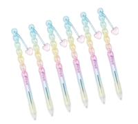 Desk Ready Ensemble de stylos noirs C | Lot de 6 stylos d'écriture décoratifs avec breloque en perles pour notes de t journal intime