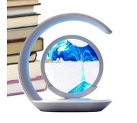 Desk Sand Art - 9.05 Inches Wireless Charger | Magnetic Phone Holder - Long-Tail ABS Metal Sand Motion Lamp With Ambient Lighting For Office Bedroom Meditation Bathroom And Relaxing Home Decor Use