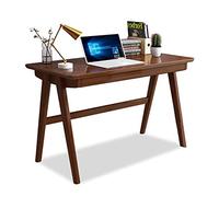 Desk Solid Wood Office Table with Drawer Heavy Duty Office Desk Writing Study Desk Durable for Home Pc Study Bedroom Desk Brown 39.4" (Brown 55")