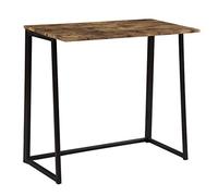 Desk with Shelves Folding Computer Desk with Industrial Style Folding Laptop Table for Small Space Offices No-Assembly Small Computer Desk Brown Desktop Black Frame Study Writing Desk Table Study De