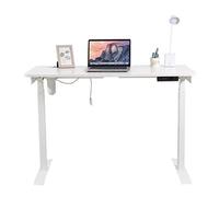Desk with Shelves Single Motor Electric Height Adjustable Desk for Office Home-White Study Desk with Storage