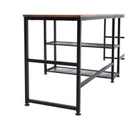 Desk with Shelves Two Person Desk Double Computer Desk with Storage Shelves Extra Long 2 People Workstation Office Desk Study Writing Desk(Brown) Study Writing Desk Table Study Desk with Storage