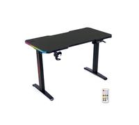 Amstrad DESK120Z-LED-FLEX Bureau Electrique Gamer avec retroéclairage RGB - Assis Debout - Largeur 1m20 - Finition Carbone
