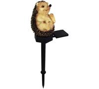 Deskium Lampe solaire de jardin en forme de hérisson, jolie statue de hérisson en résine pour décoration extérieure, décoration de pelouse imperméable pour jardin, terrasse, cour, allée, blanc chaud