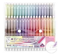 Deskium Lot de 36 stylos à encre gel rétractables effaçables à pointe fine de 0,7 mm avec gomme en caoutchouc, stylos thermosensibles pour écrire, dessiner, colorier, prendre des notes