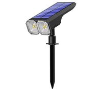 Deskium Spots solaires d'extérieur étanches, tête réglable à 90°, 8 options de couleur RVB, chargement solaire et USB, matériau ABS pour jardins, allées, garage, terrasse