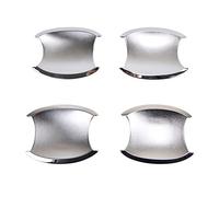 DESKONLOVE Poignée extérieure Couverture De Poignée Voiture En Fiber Carbone Noir Brillant Chrome Décoration Garniture Autocollant Accessoires Style Pour Pour CRV Pour CR V 2007-2011(Silver bowl)