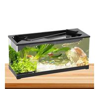 Desktop - 31,5 x 13,5 x 16,5 cm de poisson acrylique, Aquarium pour tabletop transparent ABS avec filtre, kit de démarrage de pompe à air alimenté par USB | Compact Desk for Home Living R