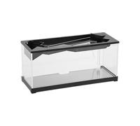 Desktop Aquarium, Clear Turtle Tank, Hydroponic Planting Filter, Air Pump Oxygenation, Sturdy Design, 12.4x5.31x6.5 inches, Perfect for Shrimp, Turtles, and Reptiles