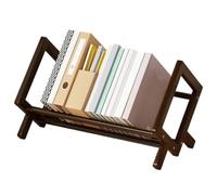 Desktop Bookshelf - 33x24.5x21cm Wood Tilting Bookcase, Easy To Install Tabletop Book Shelf, Small Counter Top Storage Rack | Desktop Book Holder Organizer, Tabletop Books Storage Rack For Books CDs