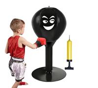 Desktop Boxing Speed Ball - Stress Relief Punching Bag with Pump | 6.97x15.75in | PU Leather & Stainless Steel (900g) | Strong Suction Cup Reflex Training Speed Bag With Air Pump Included