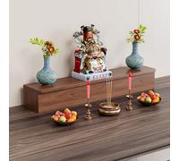 Desktop Buddha statue stand, Shrine Altar Table,Wood Temple Meditation Table,Chinese Style Guan Gong God of Wealth Pagoda Shelf,Customizable(Single-layer,100 * 15 * 20cm/39.3 * 5.9 * 7.8in)