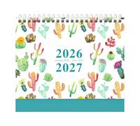 Desktop Calendar 2026, Weekly Monthly Planner With Notes - 20,3 x 8 x 18 cm Aesthetic 2026-2027 Desktop Calendar - Pocket-Size For Appointment Agenda Planning Home Office Classroom Teacher Student