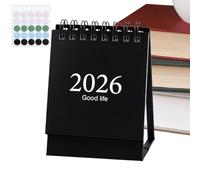 Desktop Calendar - Paper, 13.5x7.6cm School Supplies Monthly Planner Twin-Wire Binding | Jan 2026-Jul 2027 Tabletop Scheduling Organizer, Pocket Desk Calendar For Students, Office Desks, Dorm Rooms
