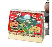 Desktop Calendar - Small Desk Calendar, 8.27 Inches Capybara Planner for Schedule Tracking, Paper Standing Planner, Planning Accessory with Cute Animal Artwork, Paper Schedule Pad for Time Management