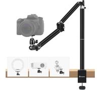 Desktop Camera Mount - Heavy Duty DSLR Camera Mount with Articulating Arm, Ball Head with C Clamp, Flexible Arm with 1/4"" Screw for Photograhpy TKA01-L