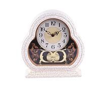 Desktop Clock Retro Mute Table Clock Home Bedroom Living Room Table Decor European Desktop Clock Movement Craft Office Bedside Ornament (Color : A) (D)