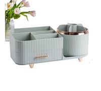 Desktop Cosmetic Organizer - Rotating Storage Organizer Box, Partitioned Design for Makeup, Nail, Brushes, Eyeliner, Lipstick, Beauty Category Accessory, Vanity Desk, Bathroom, Dresser